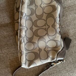 Coach Signature Pattern Gray Shoulder Bag